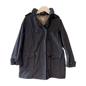 Bonpoint girl trench coat size 6 black flower